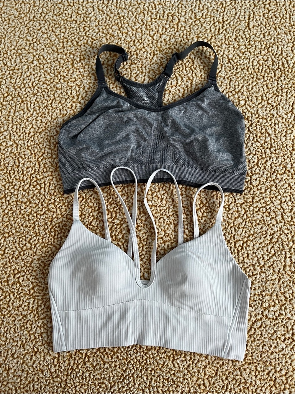 Lululemon & Athletic Works White and Grey Dual-Pack Bralettes